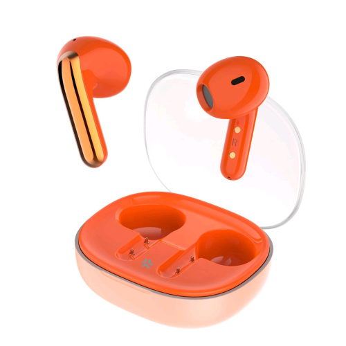 CELLY SHEER2 AURICOLARI TRUE WIRELESS CONTROLLO VOLUME/MUSICA CON CUSTODIA TRASPARENTE ARANCIONE